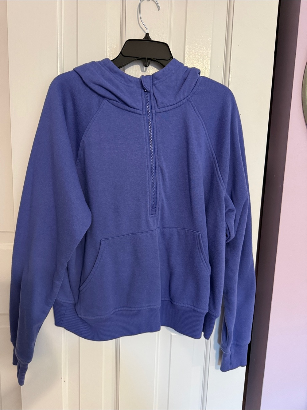 🛍️Women’s Blue Hooded Half-Zip Sweatshirt
